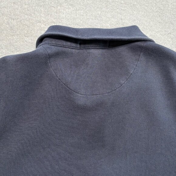 Burberry Brit Sweatshirt Med Navy Blue 1/4 Zip Sweater Logo Pima Cotton Peru - Picture 7 of 7
